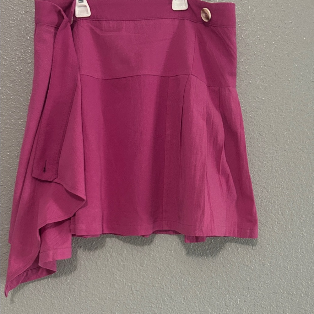 Entro Fuchsia Asymmetrical Wrap Skirt - Picture 3 of 6